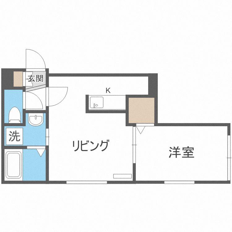 セレナーデ北円山(1LDK/2階)の間取り写真