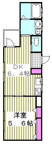 レジデンス鳩ヶ谷本町(1DK/1階)の間取り写真