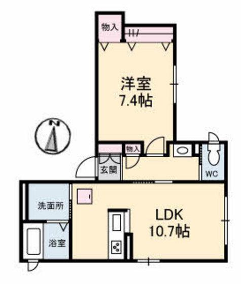 イル・ビナーリオ大竹(1LDK/1階)の間取り写真