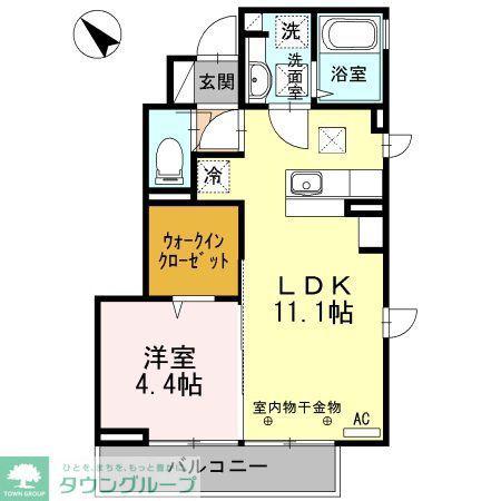 ボヌール(1LDK/1階)の間取り写真