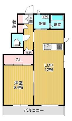 かぐや姫パーク(1LDK/1階)の間取り写真