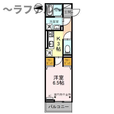 パークコート(1K/3階)の間取り写真
