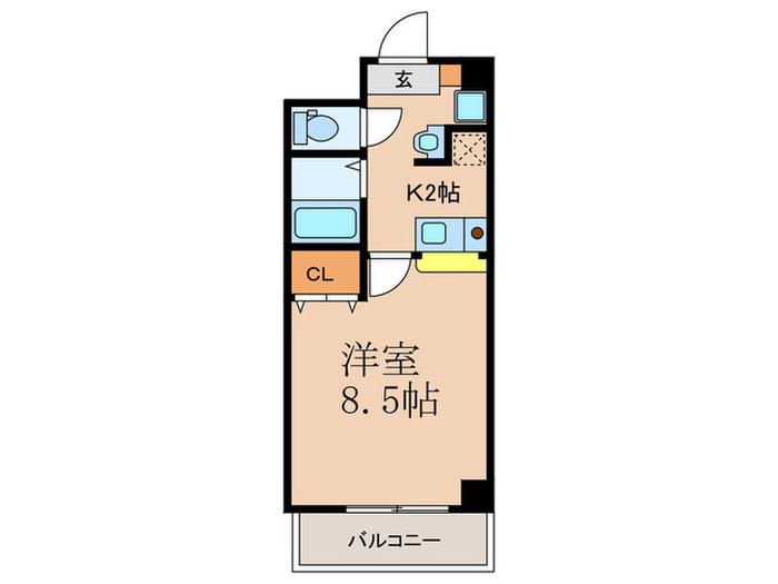ト-ア・ドム-ル(1K/6階)の間取り写真