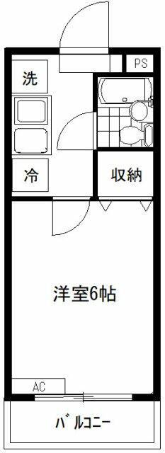 パークテラス堀江(1K/1階)の間取り写真