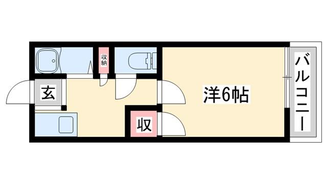 プティメゾンIII(1K/1階)の間取り写真