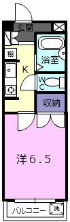 ファミール西大寺(1K/3階)の間取り写真