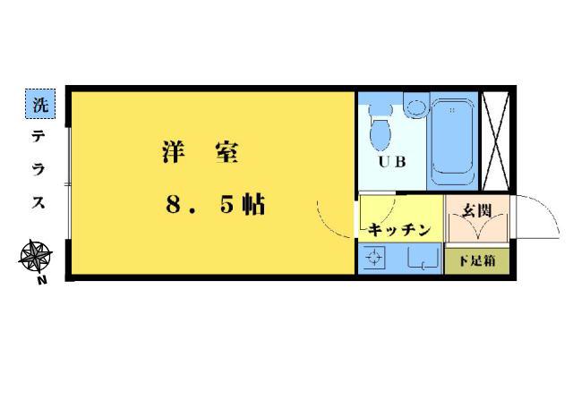 エクセレント東中野(1K/1階)の間取り写真