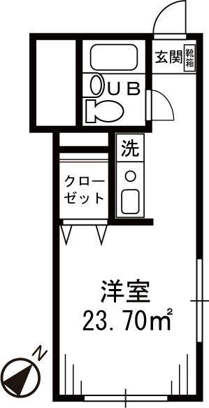 オーシャンヒルズ東山(ワンルーム/3階)の間取り写真