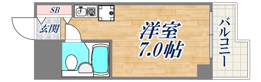 コスモプラザ三宮(ワンルーム/6階)の間取り写真