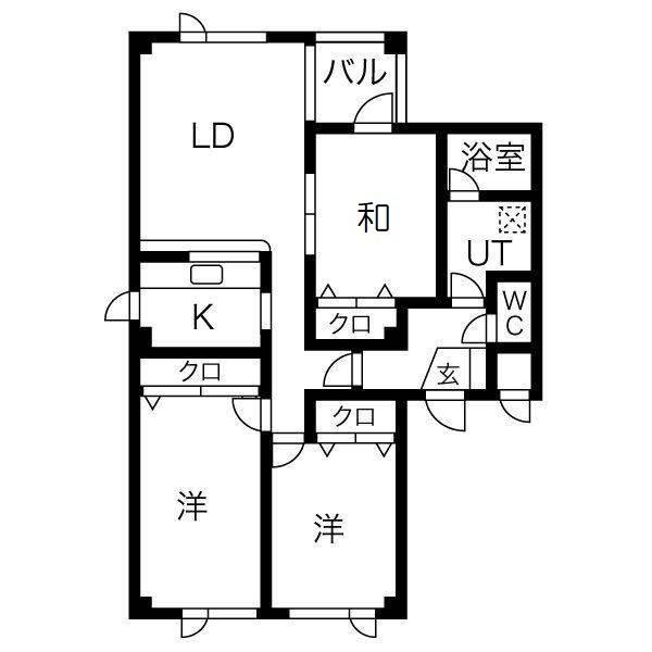 アミティコート(3LDK/1階)の間取り写真