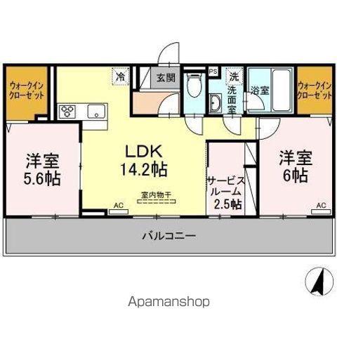 LECHE鳥追(2LDK/3階)の間取り写真