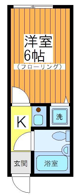 ヴェルディ下馬(1K/2階)の間取り写真