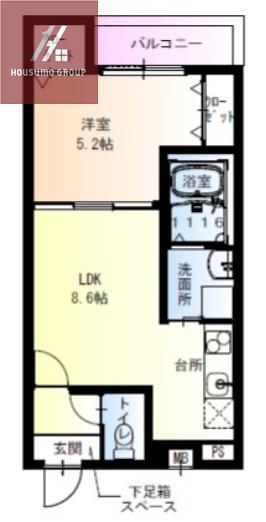 フジパレス高井田VI番館(1LDK/2階)の間取り写真