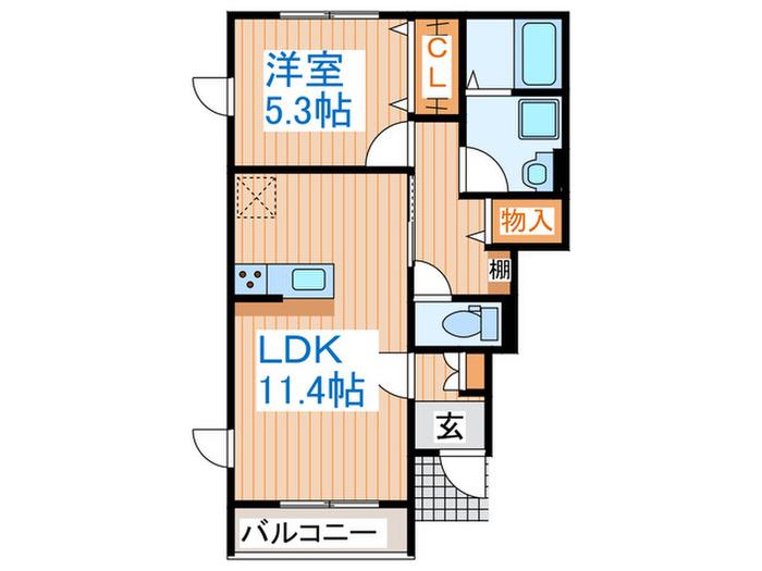 メゾンブロンシュKYII(1LDK/1階)の間取り写真