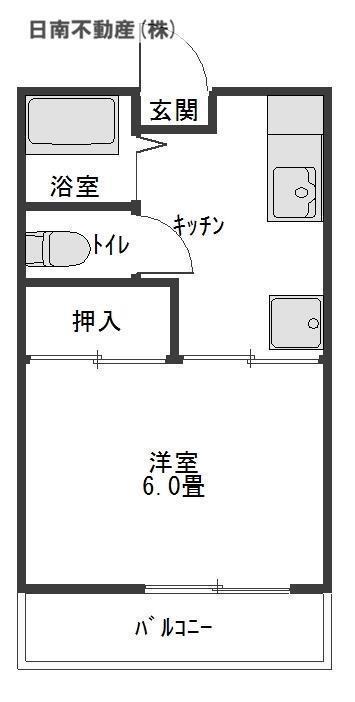 岩崎ハイツ(1K/2階)の間取り写真