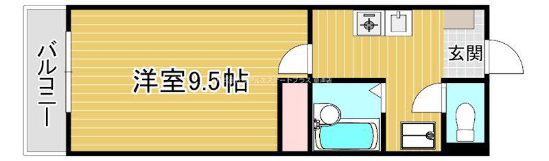 RACOOND1(1K/3階)の間取り写真