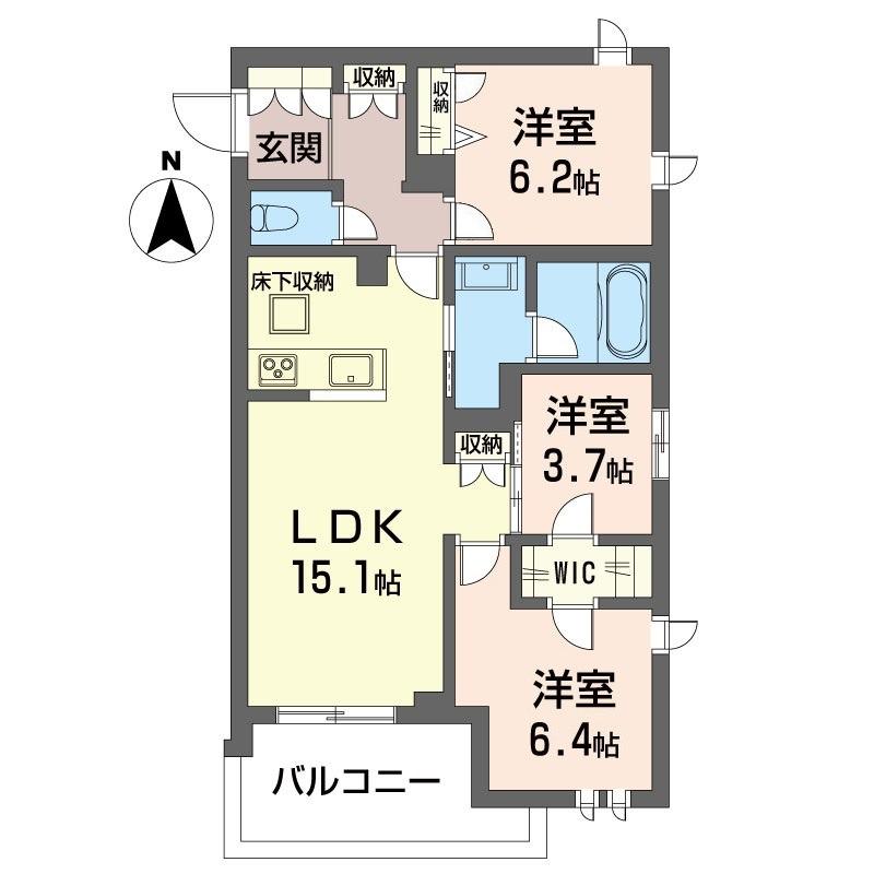 西武池袋線 富士見台駅 徒歩12分 3階建 新築(3LDK/1階)の間取り写真