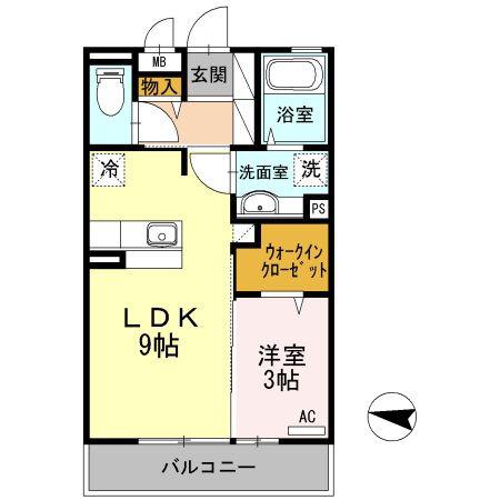 エクセレント2(1LDK/2階)の間取り写真