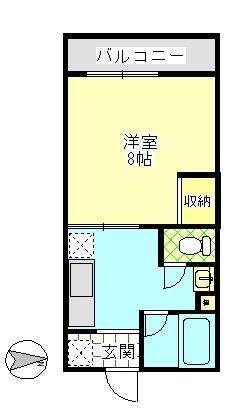 コーポステージア(1K/1階)の間取り写真