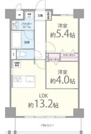 ル・セル上町台(2LDK/8階)の間取り写真