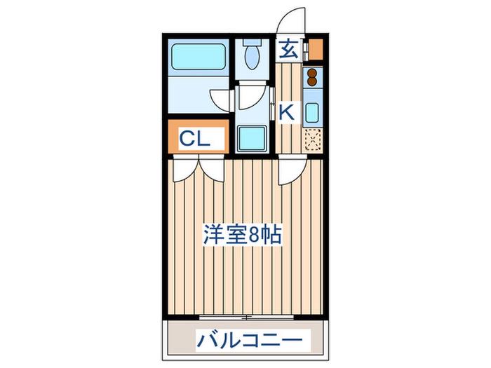 フォンターナ八乙女(1K/3階)の間取り写真