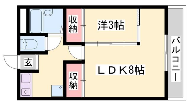 ラフェスタ加東(1LDK/5階)の間取り写真