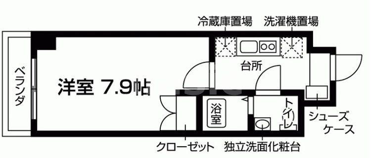 ラウレール名駅南(1K/6階)の間取り写真