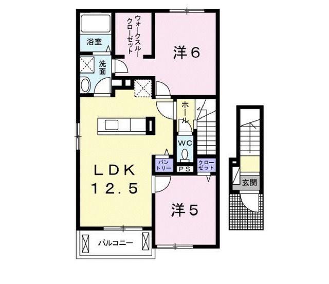 チェリーガーデンIII(2LDK/2階)の間取り写真
