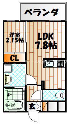 STUDIE小倉離宮(1LDK/9階)の間取り写真