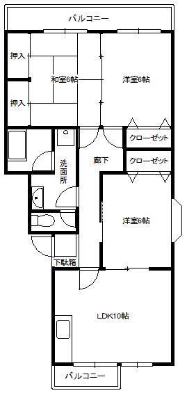 長与ステーションハイツ吉村(3LDK/3階)の間取り写真