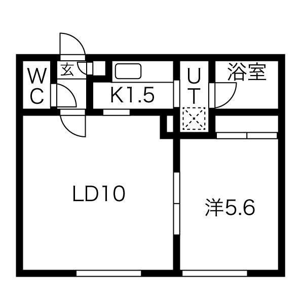 プラタカラN22(1LDK/1階)の間取り写真