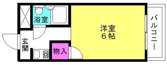 アクシス東加古川(1K/2階)の間取り写真