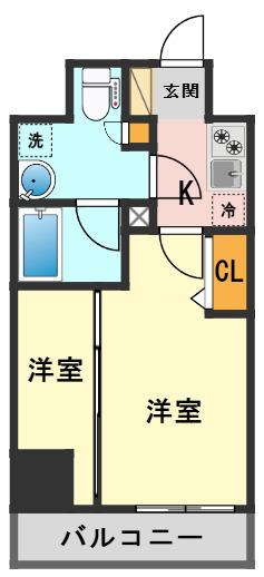 マイナビSTAYトワイライトヒルズ新小岩駅前(2K/3階)の間取り写真