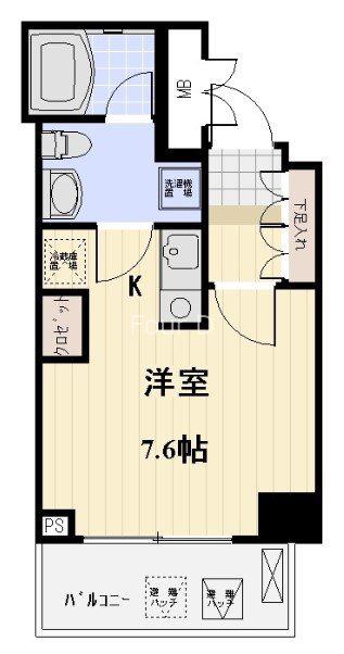 プロスペクト日本橋本町(ワンルーム/5階)の間取り写真
