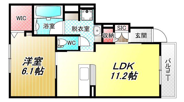 ヴェルデ ブリッサI(1LDK/1階)の間取り写真