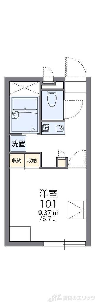 レオパレス橋II(1K/1階)の間取り写真