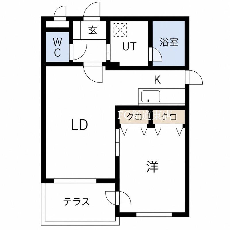 ラルコバレーノN16(1LDK/1階)の間取り写真