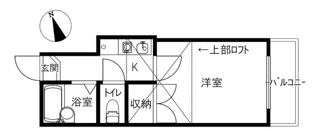 サングローブ・天神町(1K/2階)の間取り写真