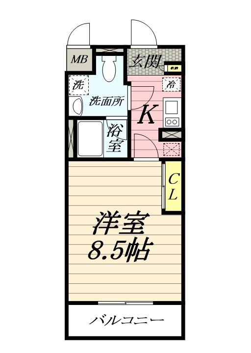 ACCESS湘南平塚(1K/10階)の間取り写真