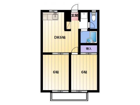 パレスエクセレントA(2DK/1階)の間取り写真