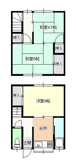松尾アパート(3K/1階)の間取り写真