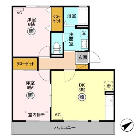 セピアコート102(2DK/1階)の間取り写真