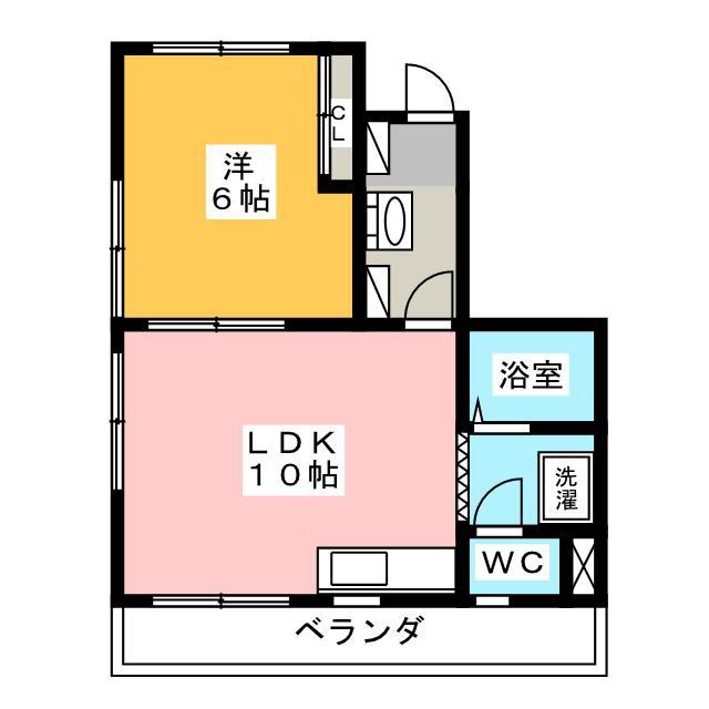 フレグランス七宝2番館(1LDK/2階)の間取り写真