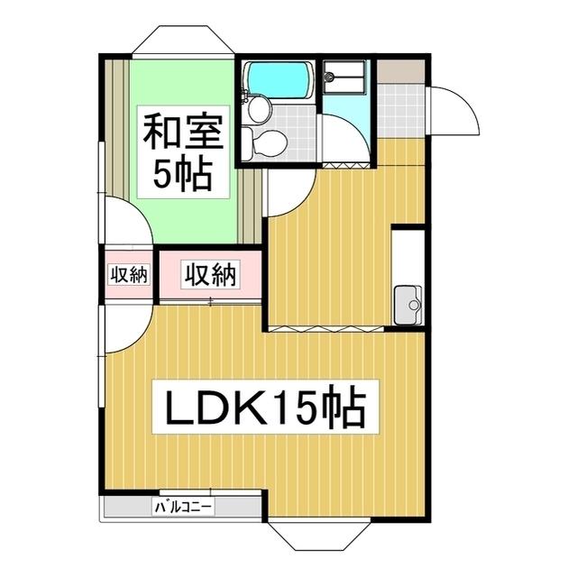ビレッジハイツミコシバ(1LDK/2階)の間取り写真