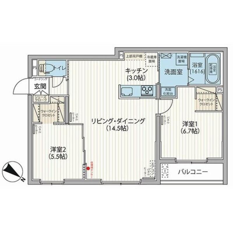 エフュート宮の沢(2LDK/2階)の間取り写真