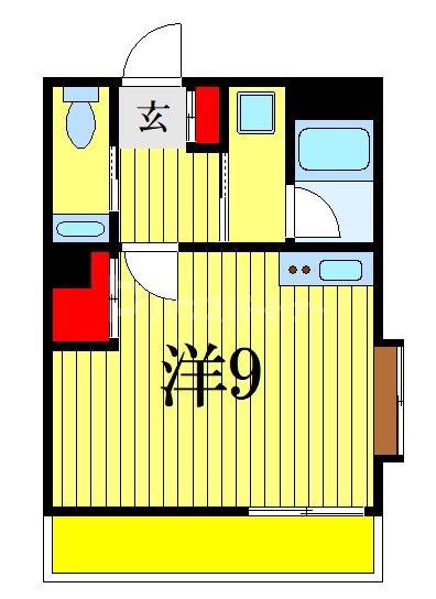 サンハウス(1K/3階)の間取り写真