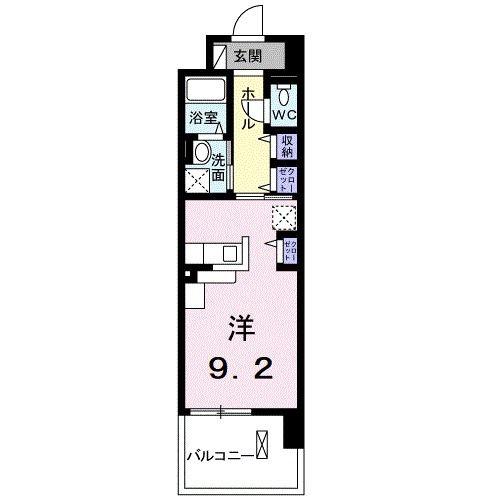 クレアトゥール(ワンルーム/2階)の間取り写真
