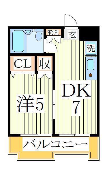 パレ・ドール柏(1DK/3階)の間取り写真