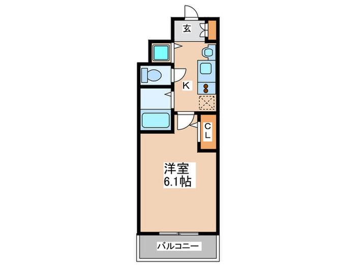 プレサンス心斎橋ルティア(1K/7階)の間取り写真