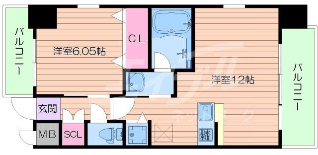プレジオ内代(1LDK/4階)の間取り写真